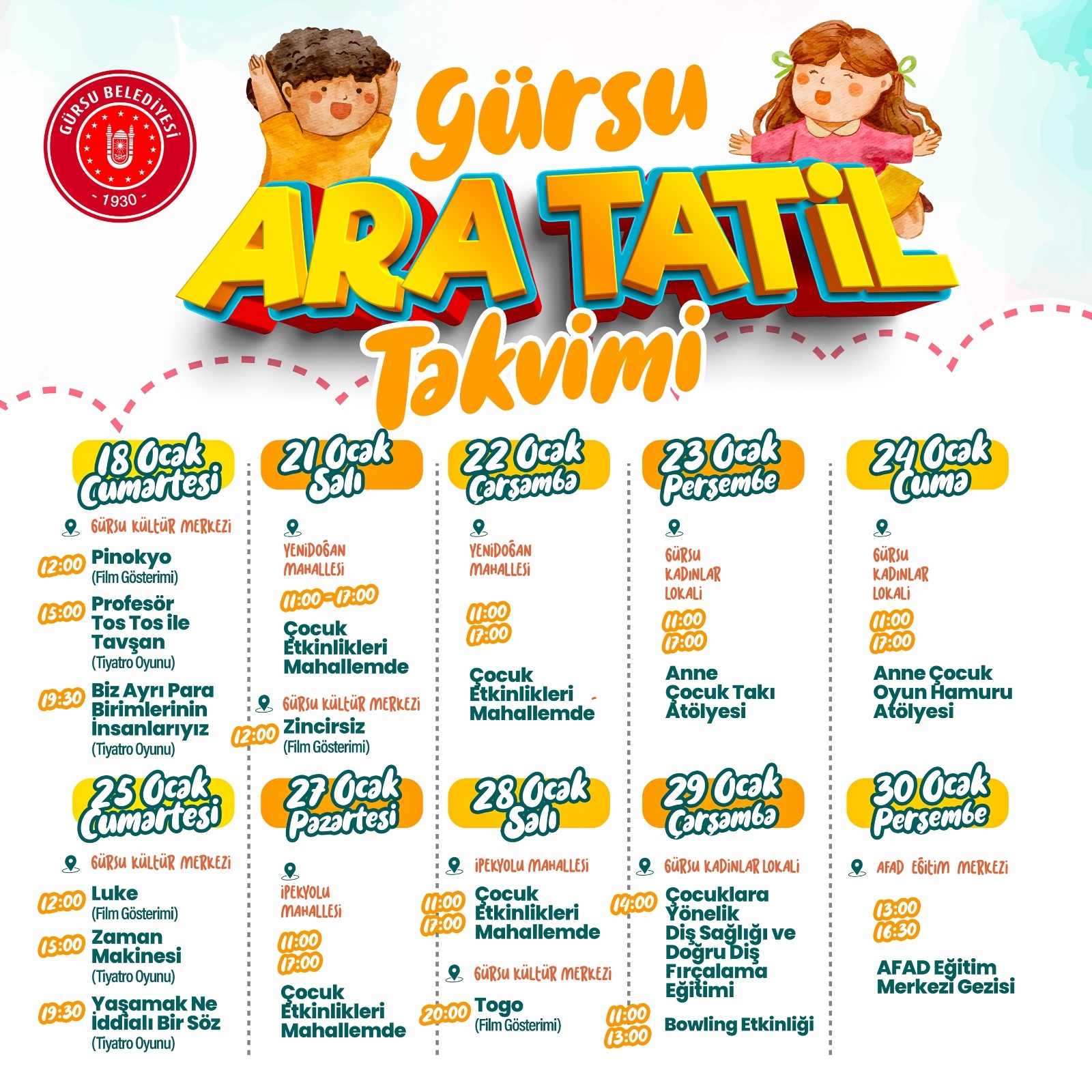 Gürsuda Ara Tatil Keyfi Başlıyor